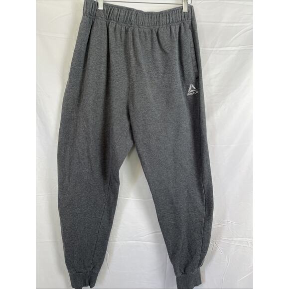 Reebok Tapered Leg Joggers Elastic Waist Lightweight Mens Size Medium Gray - Picture 1 of 6